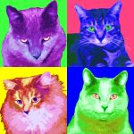 Warhol inspired pet portrait Kitties