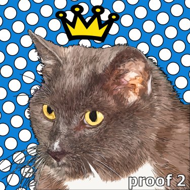 Lichtenstein comic style cat art