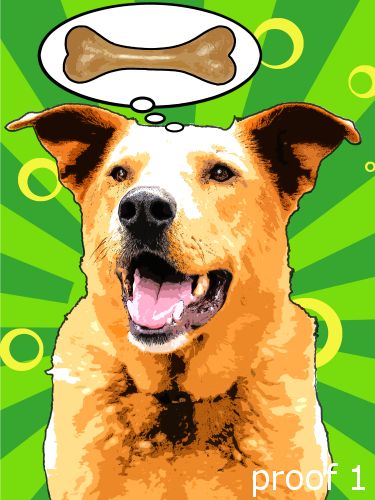 dog art pop art style