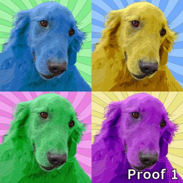 Golden Retriever Custom Warhol Style Art
