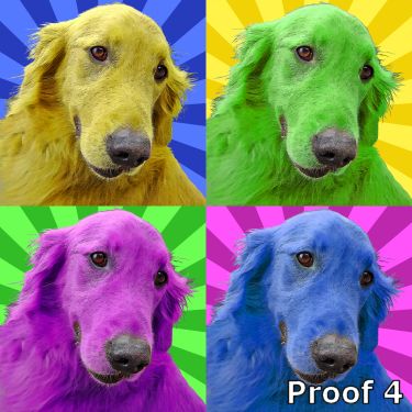 whimsical breed specific Golden Retriever portraits