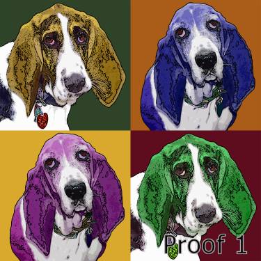 Custom Bassett hound art