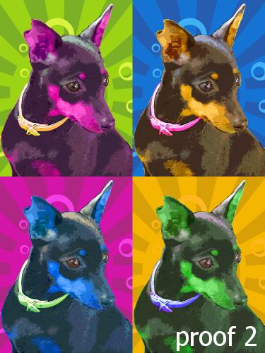 custom dog portrait Miniature Pinscher