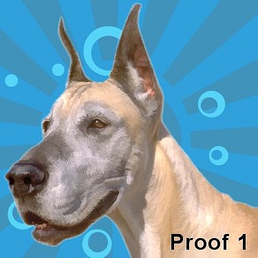 pop art pet portrait great dane