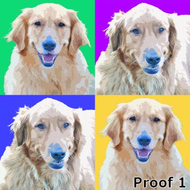 Golden Retriever Custom Warhol Style Portrait