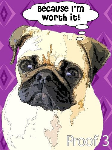Custom pug portraits from your photographs