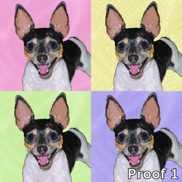 pop art pet portrait toy fox terrier gifts
