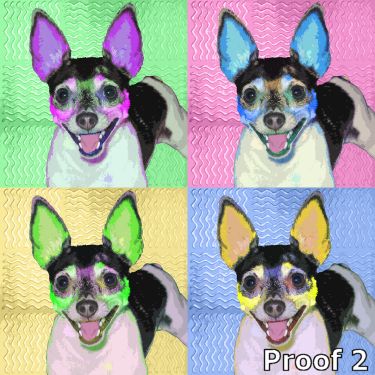 pop art pet portrait Toy Fox Terrier