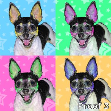 pop art dog portrait Toy Fox Terrier