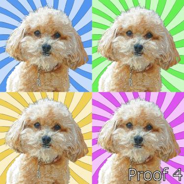 Custom Poodle Warhol style art portrait