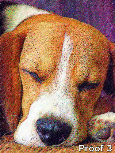 Warhol style pop art dog portrait Beagle