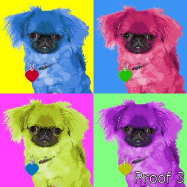 Whimsical Pop Art Portrait Japanese Chin