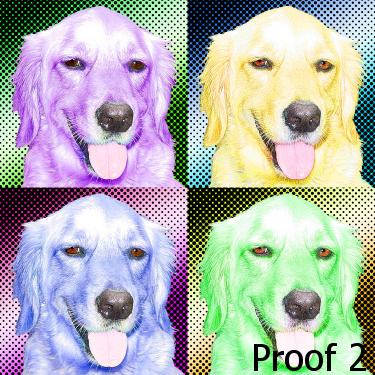 Dog art Golden Retriever pop art portraits