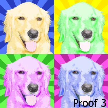 Golden Retriever pop art dog portraits and gifts