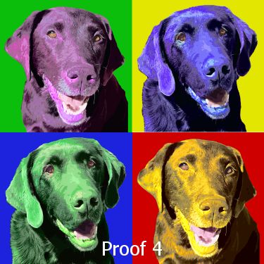 Labrador Retriever Warhol style art portrait