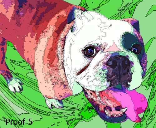 pop art pet portraits bulldog 