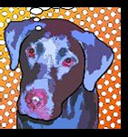 Labrador Retriever comic styled pop art pet portrait